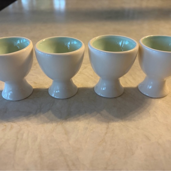 Easter Bunny White Ceramic Egg Cups, Like New - Picture 3 of 4